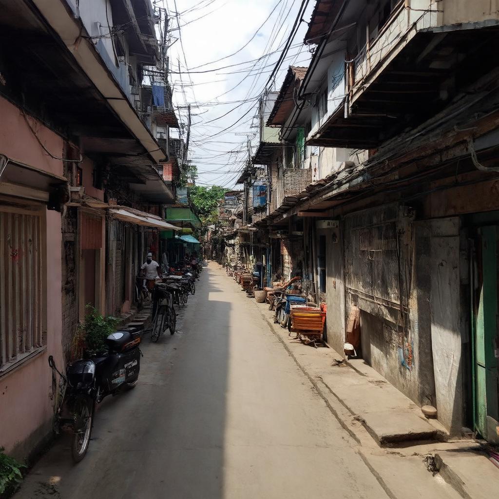 Cảnh quan bên trong Ngõ 1277 Giải Phóng Hoàng Mai Hà Nội với nhà dân và cửa hàng nhỏ
